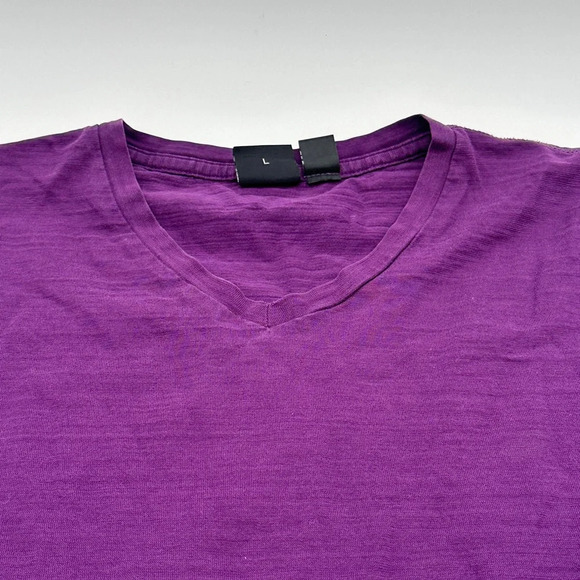 Boss Hugo Boss Men Shirt Slim Fit Purple Modern Fit Long Staple Cotton Tee Large - Picture 4 of 10